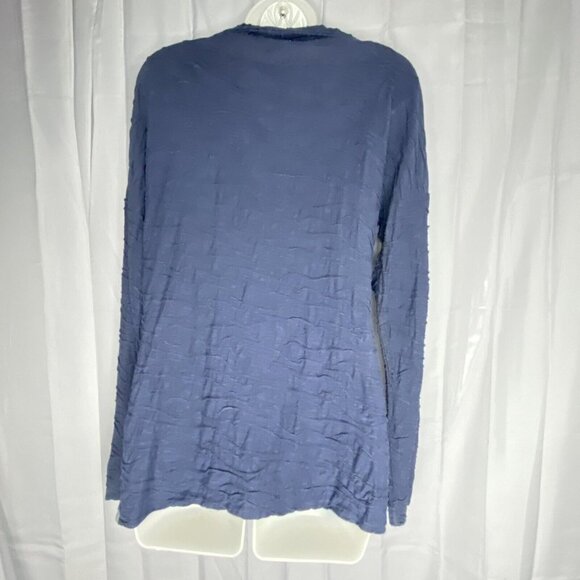 Horny Toad Cardigan Womens Small Blue Samba Wave Wrap Textured Top Lagenlook - Picture 4 of 15